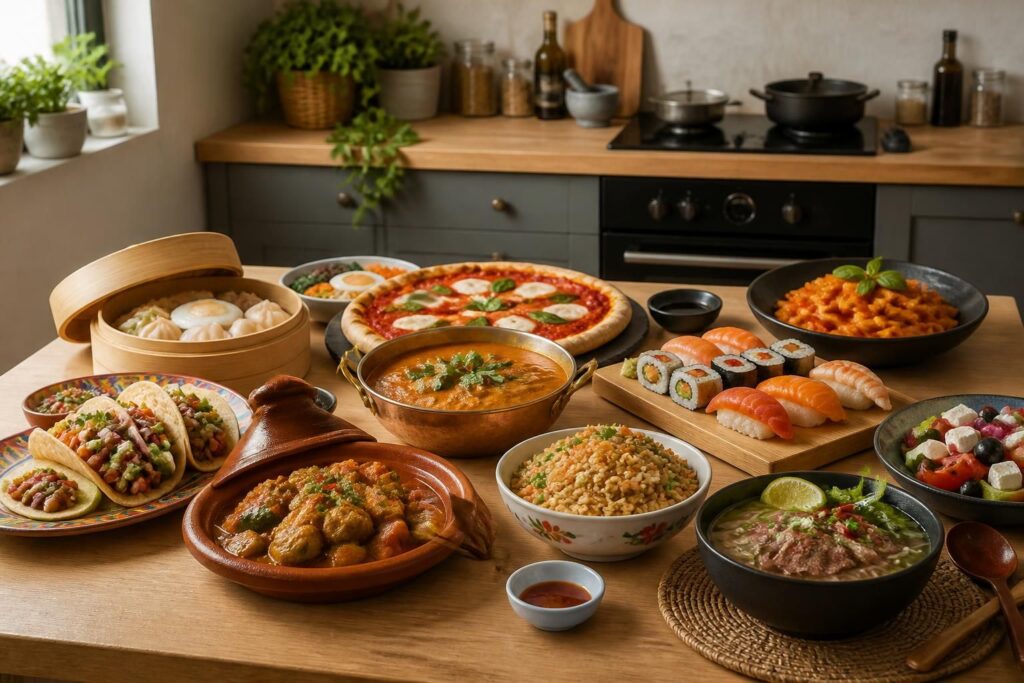 découvrez 10 plats faciles inspirés de la cuisine du monde pour voyager sans quitter votre cuisine et régaler vos papilles.