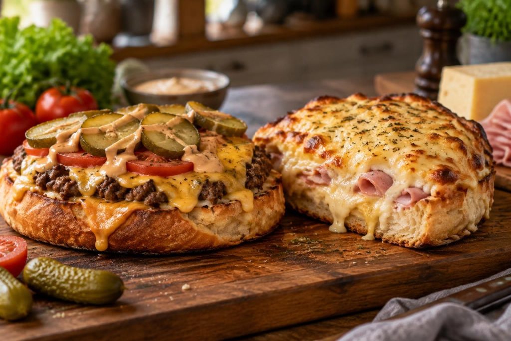 Pain pizza maison recette pour des pizzas originales façon burger ou croque monsieur