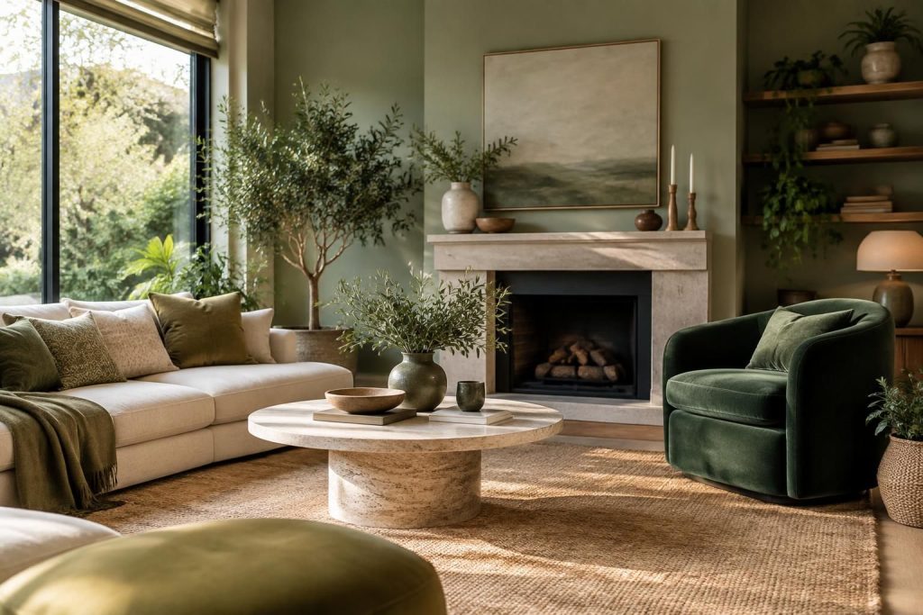 découvrez les significations du vert olive, sauge et émeraude, et comment utiliser ces nuances pour créer une décoration harmonieuse et pleine de caractère.