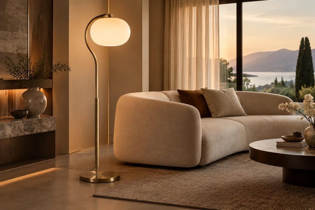 Lampadaire salon design moderne et italien pour une ambiance élégante